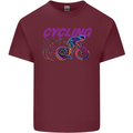 Funky Cycling Cyclist Bicycle Bike Cycle Mens Cotton T-Shirt Tee Top Maroon