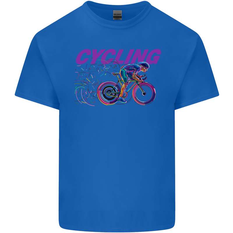 Funky Cycling Cyclist Bicycle Bike Cycle Mens Cotton T-Shirt Tee Top Royal Blue
