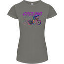 Funky Cycling Cyclist Bicycle Bike Cycle Womens Petite Cut T-Shirt Charcoal