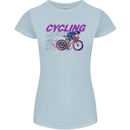 Funky Cycling Cyclist Bicycle Bike Cycle Womens Petite Cut T-Shirt Light Blue