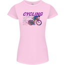 Funky Cycling Cyclist Bicycle Bike Cycle Womens Petite Cut T-Shirt Light Pink