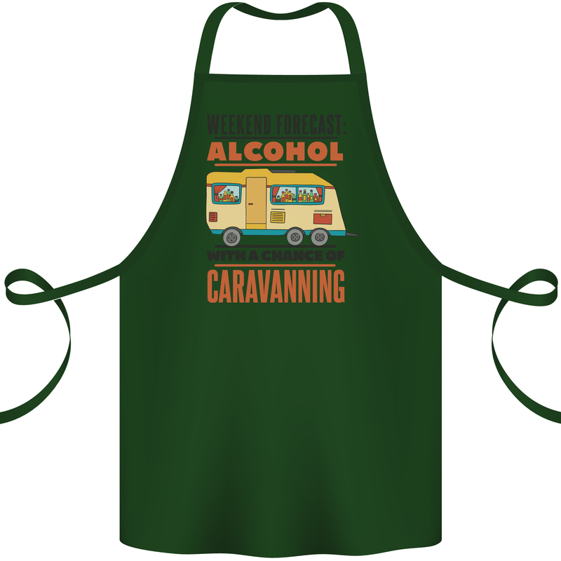 Funny Alcohol Caravanning Caravan Beer Cotton Apron 100% Organic Forest Green