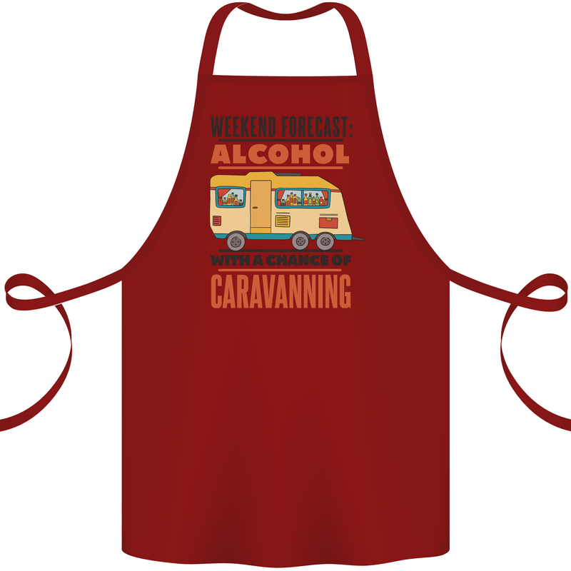 Funny Alcohol Caravanning Caravan Beer Cotton Apron 100% Organic Maroon