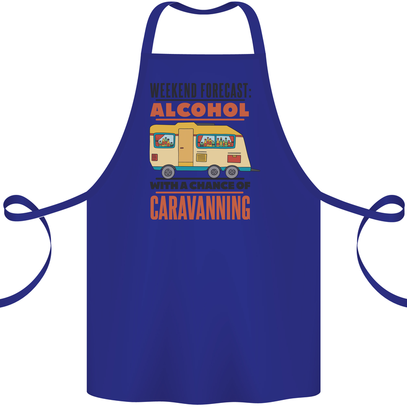 Funny Alcohol Caravanning Caravan Beer Cotton Apron 100% Organic Royal Blue