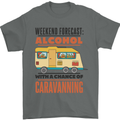 Funny Alcohol Caravanning Caravan Beer Mens T-Shirt Cotton Gildan Charcoal