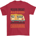 Funny Alcohol Caravanning Caravan Beer Mens T-Shirt Cotton Gildan Red