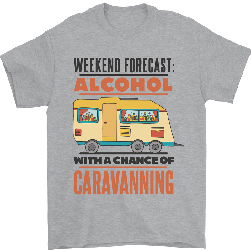 Funny Alcohol Caravanning Caravan Beer Mens T-Shirt Cotton Gildan Sports Grey