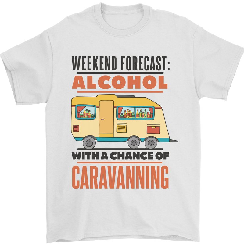 Funny Alcohol Caravanning Caravan Beer Mens T-Shirt Cotton Gildan White