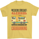 Funny Alcohol Caravanning Caravan Beer Mens T-Shirt Cotton Gildan Yellow