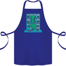 Funny Alien Drug Dealer Weed Cotton Apron 100% Organic Royal Blue