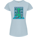 Funny Alien Drug Dealer Weed Womens Petite Cut T-Shirt Light Blue