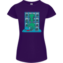 Funny Alien Drug Dealer Weed Womens Petite Cut T-Shirt Purple