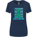 Funny Alien Drug Dealer Weed Womens Wider Cut T-Shirt Navy Blue