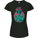 Funny Alien Gangster UFO 2Pac Rap Music Womens Petite Cut T-Shirt Black