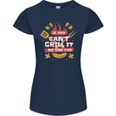 Funny BBQ If Dad Cant Grill It No One Can Womens Petite Cut T-Shirt Navy Blue