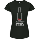 Funny Beer Alcohol Please Charge Womens Petite Cut T-Shirt Black