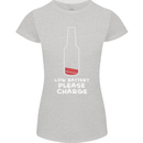 Funny Beer Alcohol Please Charge Womens Petite Cut T-Shirt Sports Grey
