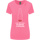 Funny Beer Alcohol Please Charge Womens Wider Cut T-Shirt Azalea