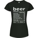 Funny Beer Nutritional Facts Alcohol Womens Petite Cut T-Shirt Black