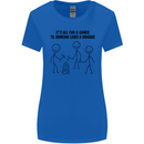 Funny Camping Sausage Womens Wider Cut T-Shirt Royal Blue