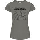 Funny Camping Weiner Womens Petite Cut T-Shirt Charcoal