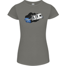 Funny Caravan Space Shuttle Caravanning Womens Petite Cut T-Shirt Charcoal