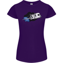 Funny Caravan Space Shuttle Caravanning Womens Petite Cut T-Shirt Purple