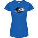 Funny Caravan Space Shuttle Caravanning Womens Petite Cut T-Shirt Royal Blue