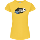 Funny Caravan Space Shuttle Caravanning Womens Petite Cut T-Shirt Yellow