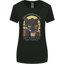 Funny Cat I Hate Morning People Coffee Womens Wider Cut T-Shirt Black
