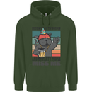 Funny Cat Miss My Party People Alcohol Beer Childrens Kids Hoodie Forest Green