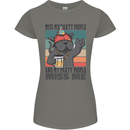 Funny Cat Miss My Party People Alcohol Beer Womens Petite Cut T-Shirt Charcoal
