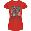 Funny Cat Miss My Party People Alcohol Beer Womens Petite Cut T-Shirt Red