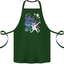Funny Cat Purrty Like It's the 80's Cotton Apron 100% Organic Forest Green