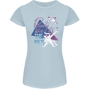 Funny Cat Purrty Like It's the 80's Womens Petite Cut T-Shirt Light Blue