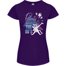 Funny Cat Purrty Like It's the 80's Womens Petite Cut T-Shirt Purple