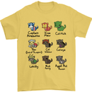 Funny Cat Superheroes Mens T-Shirt Cotton Gildan Yellow