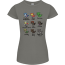Funny Cat Superheroes Womens Petite Cut T-Shirt Charcoal