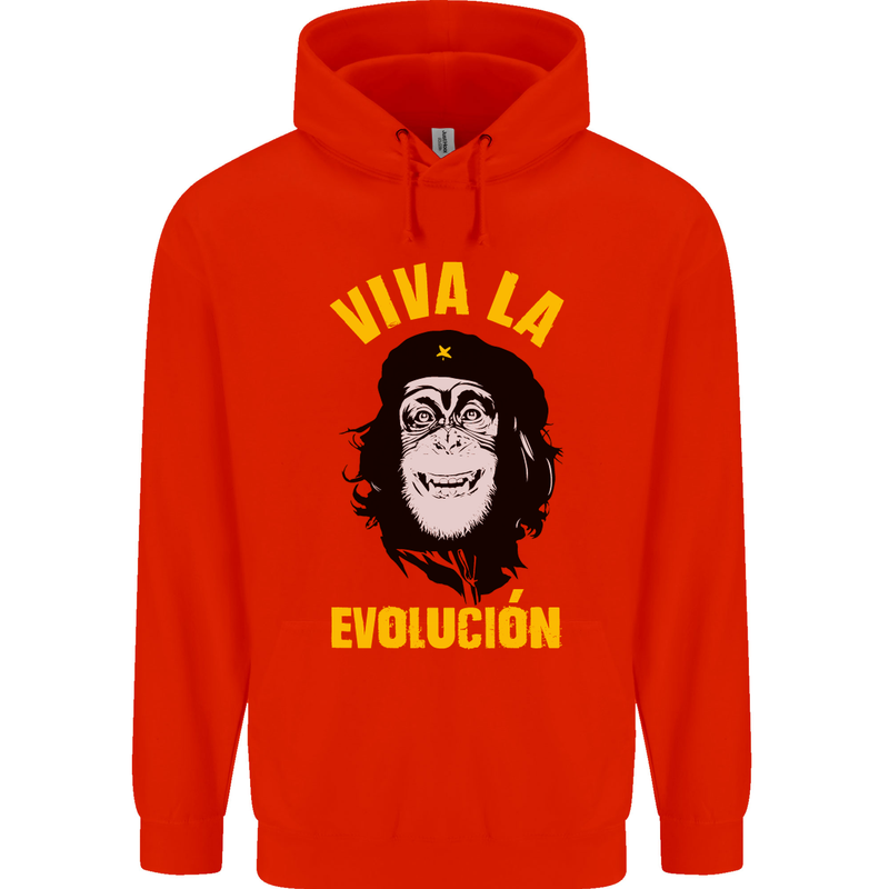 Funny Che Guevara Evolution Monkey Atheist Mens 80% Cotton Hoodie Bright Red