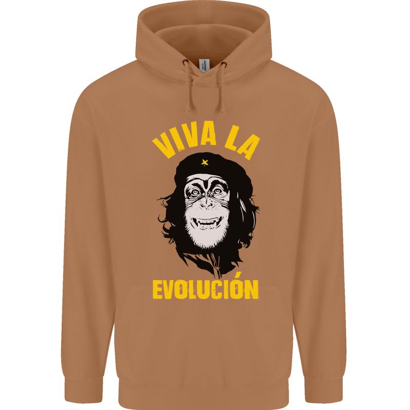 Funny Che Guevara Evolution Monkey Atheist Mens 80% Cotton Hoodie Caramel Latte