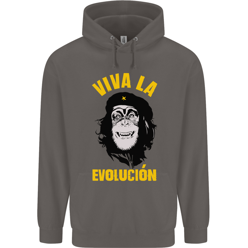 Funny Che Guevara Evolution Monkey Atheist Mens 80% Cotton Hoodie Charcoal