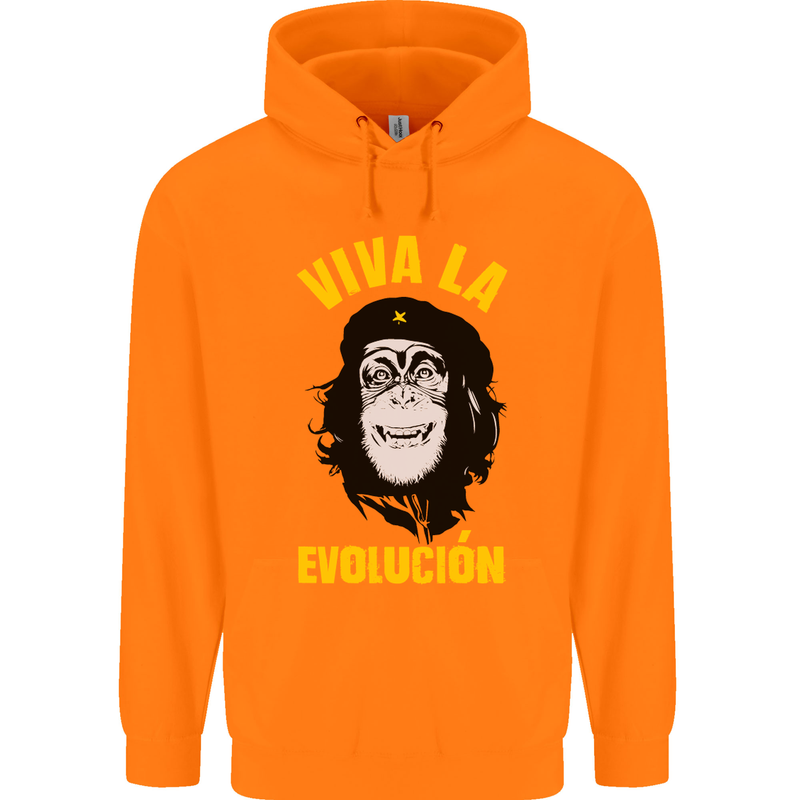 Funny Che Guevara Evolution Monkey Atheist Mens 80% Cotton Hoodie Orange