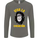 Funny Che Guevara Evolution Monkey Atheist Mens Long Sleeve T-Shirt Charcoal