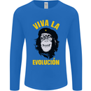 Funny Che Guevara Evolution Monkey Atheist Mens Long Sleeve T-Shirt Royal Blue