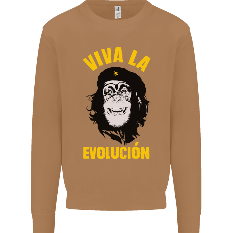 Funny Che Guevara Evolution Monkey Atheist Mens Sweatshirt Jumper Caramel Latte