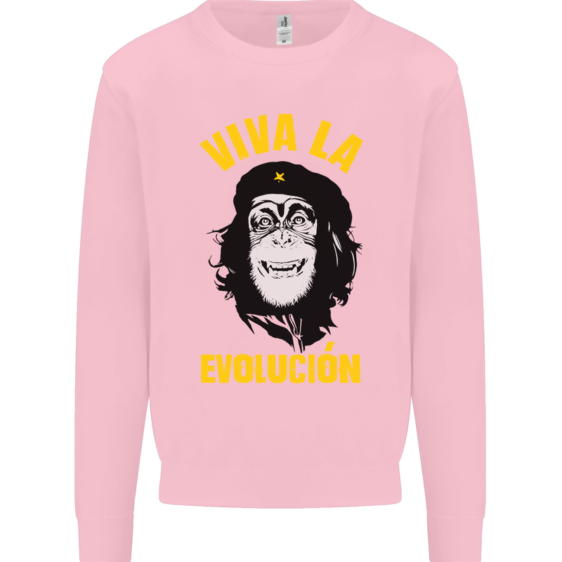 Funny Che Guevara Evolution Monkey Atheist Mens Sweatshirt Jumper Light Pink