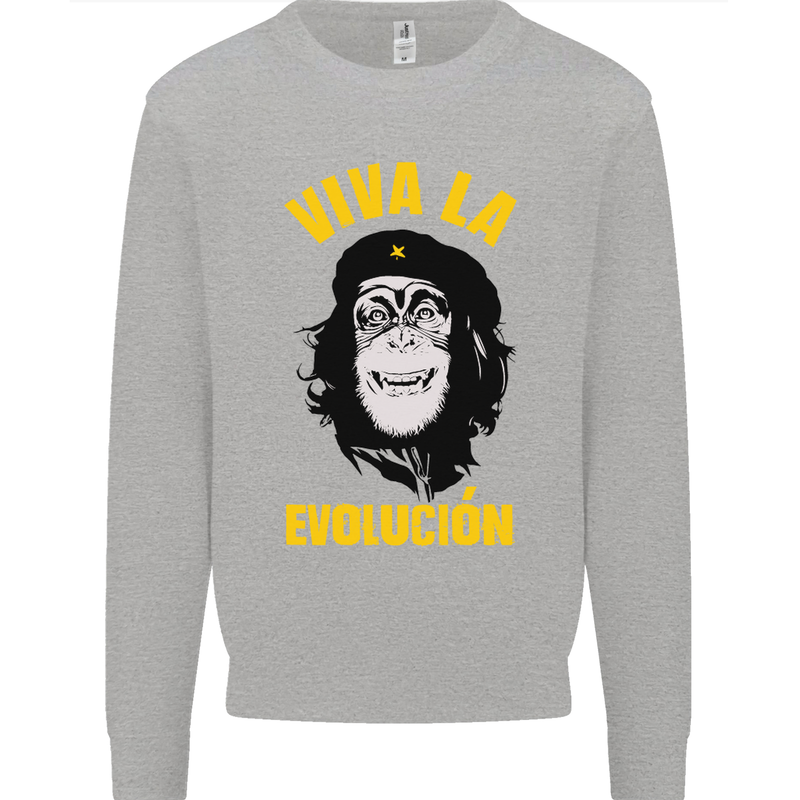 Funny Che Guevara Evolution Monkey Atheist Mens Sweatshirt Jumper Sports Grey