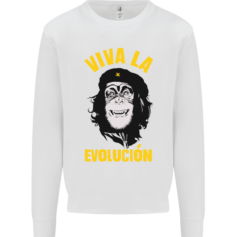 Funny Che Guevara Evolution Monkey Atheist Mens Sweatshirt Jumper White