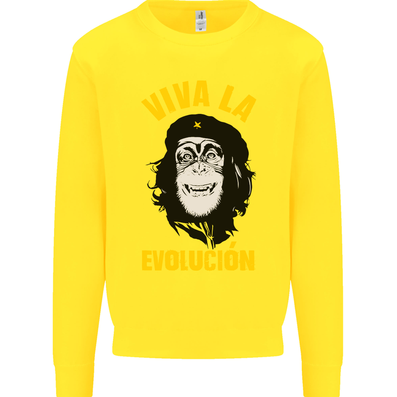 Funny Che Guevara Evolution Monkey Atheist Mens Sweatshirt Jumper Yellow