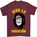 Funny Che Guevara Evolution Monkey Atheist Mens T-Shirt Cotton Gildan Maroon